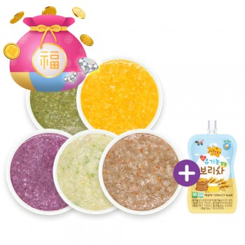 ❁Welcome 2026! ▶죽1 냉장이유식 골고루 5팩 + 보리차 1봉