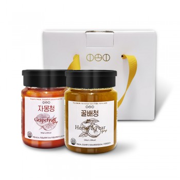 [선물세트] 짱죽 이오이수제청 자몽+꿀배 500g / 답례품