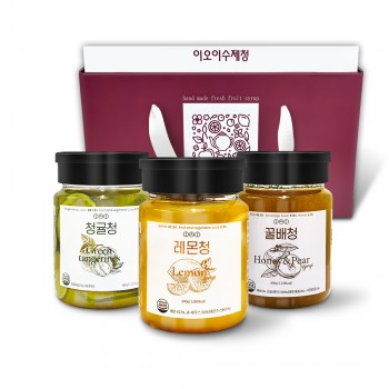 [선물세트] 짱죽 이오이수제청 레몬+청귤+꿀배 500g / 답례품