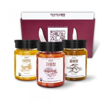 [선물세트] 짱죽 이오이수제청 자몽+레몬+꿀배 500g / 답례품