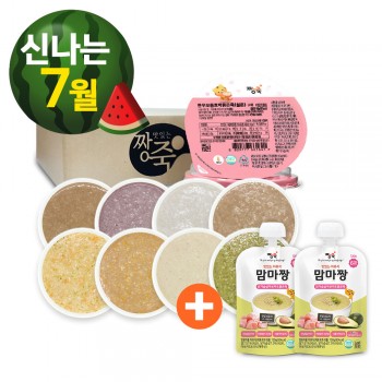 ҉*( ‘ω’ )/*҉ 달콤한 여름나기 ♥실온이유식 묽은죽 8팩+맘마짱 닭가슴살아보카도묽은죽 2봉 증정