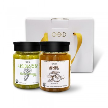 [선물세트] 짱죽 이오이수제청 샤인머스캣+꿀배 500g / 답례품