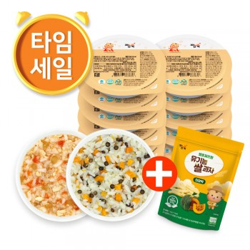 (T) 냉장이유식 단계별 골고루 12팩/죽1 8팩 - 유기농쌀과자 1봉 증정