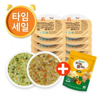 (T) 냉장이유식 죽2 골고루 12팩 - 유기농쌀과자 1봉 증정