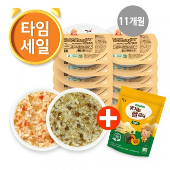 (T)유기농쌀과자1 증정/진밥(11개월) 냉장이유식 골고루 12팩